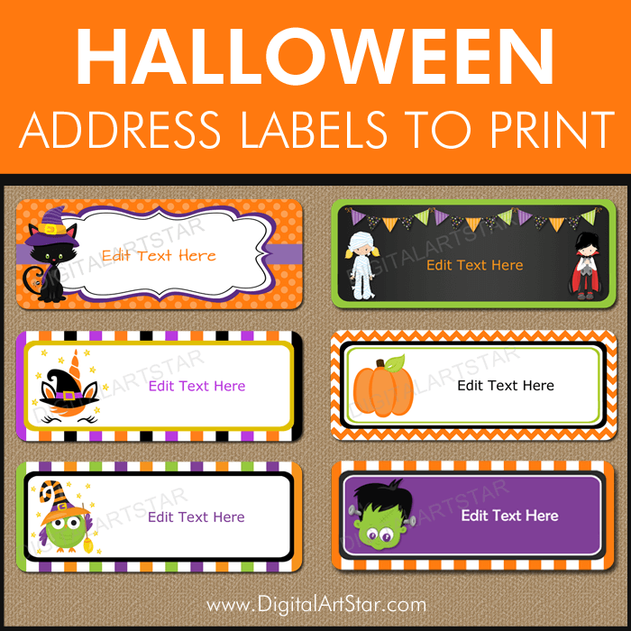 Ten Halloween Address Labels to Print at Home