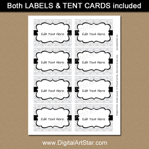 Editable Silver Food Labels