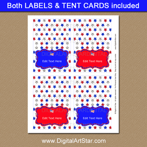 4th of July Printable Place Cards Template Download