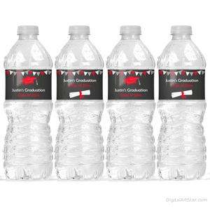 Chalkboard Graduation Water Bottle Labels