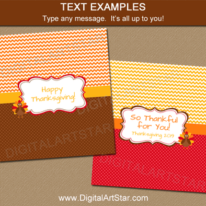 Thanksgiving Candy Wrappers Wording Example