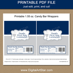 First Communion Candy Wrapper Printable 