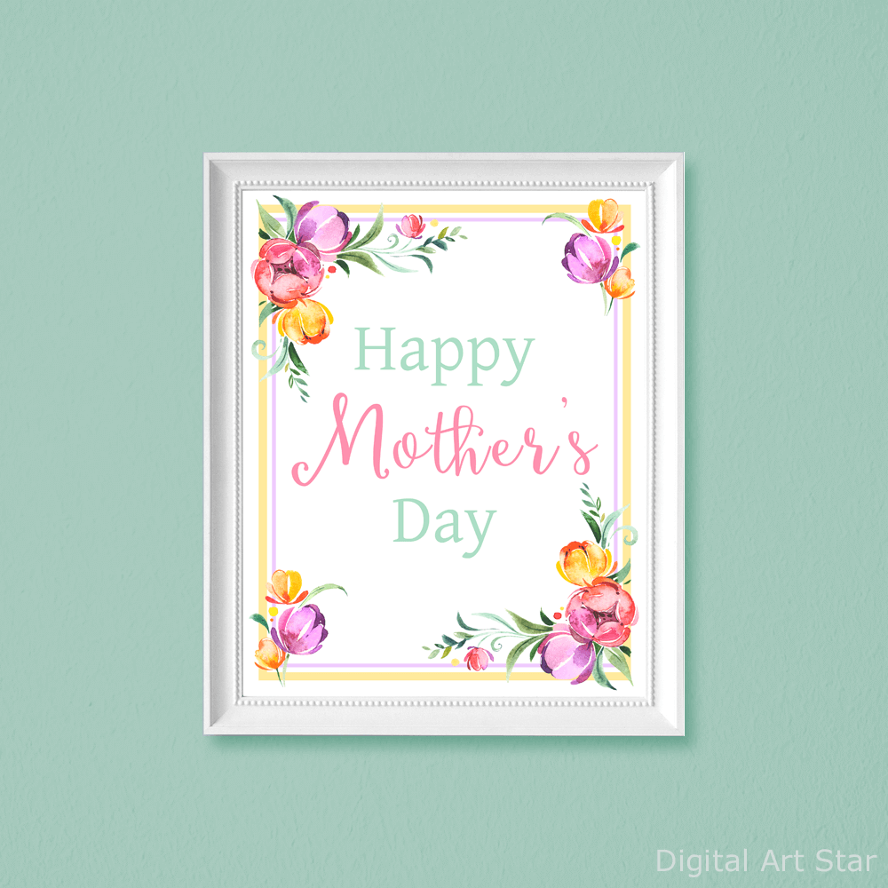Floral Mother's Day Wall Art Printable
