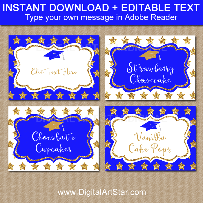 Instant Download Graduation Labels with Editable Text