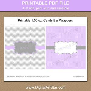 Printable Candy Bar Wrappers for Girl Baby Shower Favors