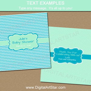 Type Any Text on Mint and Turquoise Chocolate Bar Wrappers