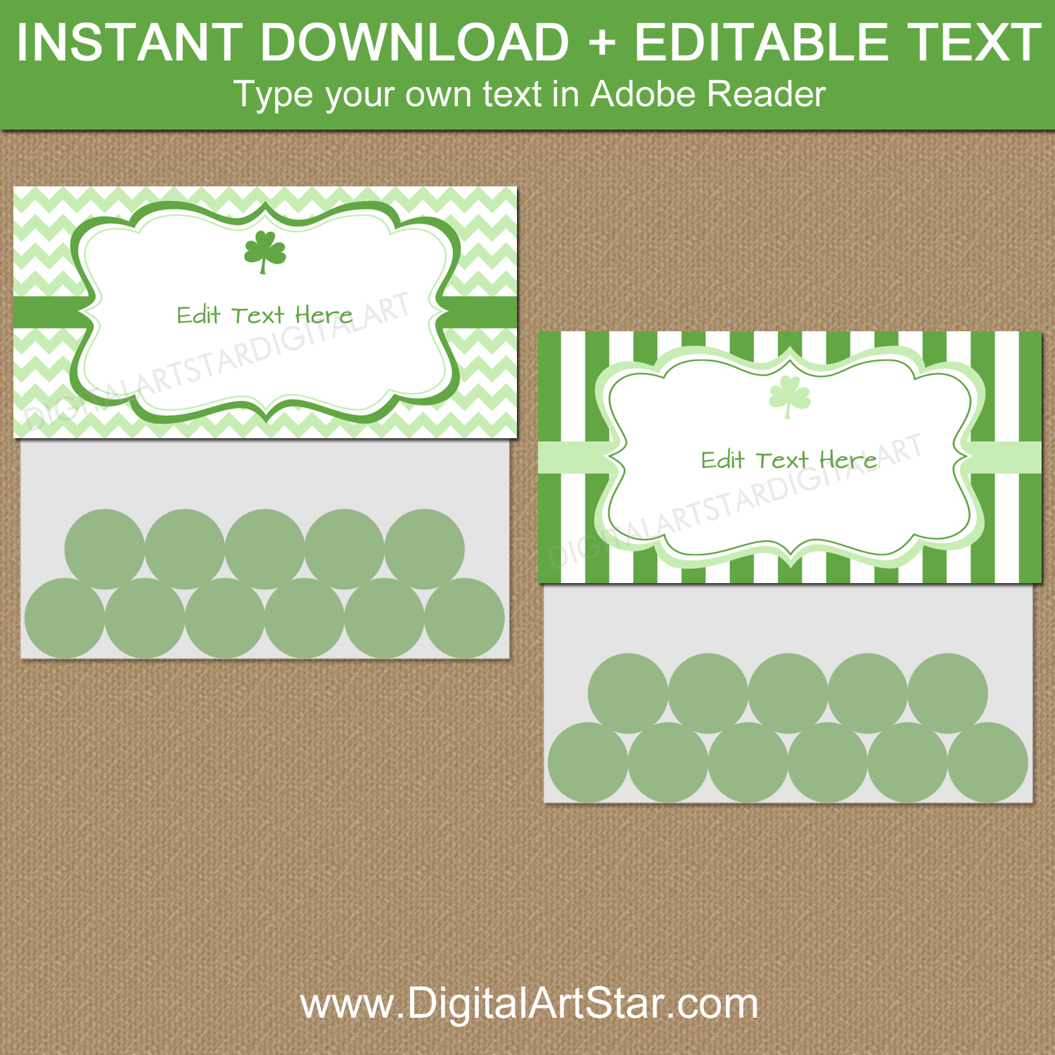 Printable St Patrick's Day Treat Bag Topper Template