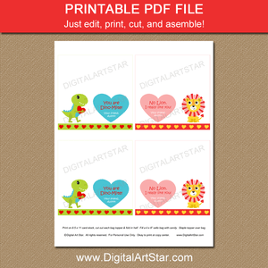 Printable Valentine Goodie Bag Toppers for Classroom Party