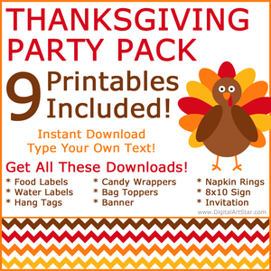 Thanksgiving Party Package Download to Print