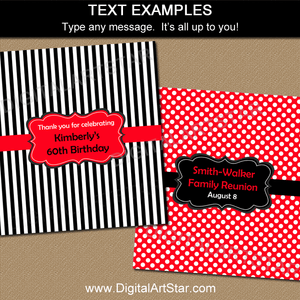 Editable Candy Bar Wrappers Download Red and Black