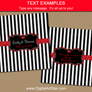 Black and White Candy Bar Wrapper Template with Red Heart