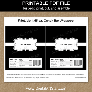 Printable Chocolate Bar Wrappers for Party Favors