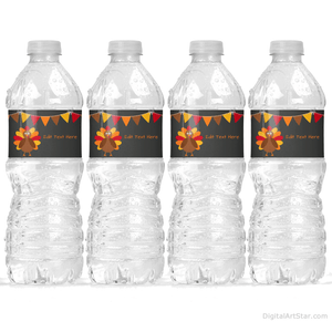 Chalkboard Water Bottle Labels for Thanksgiving