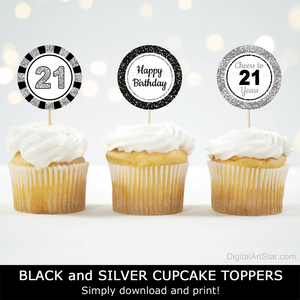 Cheers to 21 Years Birthday Cupcake Toppers Decorations for Him for Her