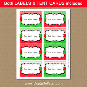 Editable Christmas Food Labels by Digital Art Star