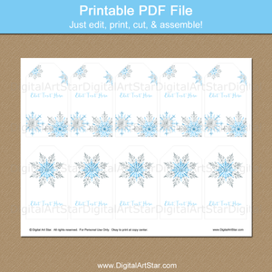 Printable Holiday Snowflake Tag Template