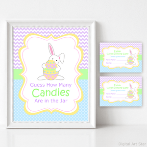 Easter Bunny Candy Guessing Game Template and Sign