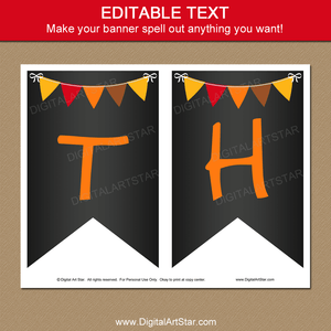 Chalkboard Thanksgiving Banner Editable Template