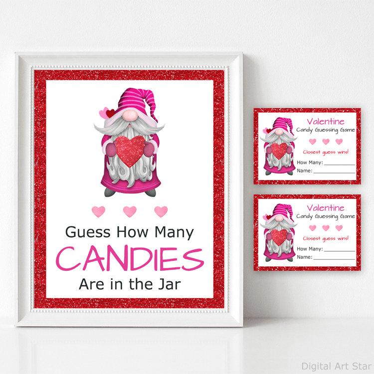 Gnome Candy Guessing Game Printable Guess How Many Sign