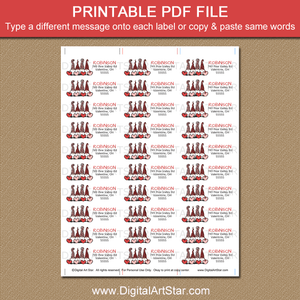 Gnome Valentine Address Labels Printable Buffalo Plaid and Leopard Print