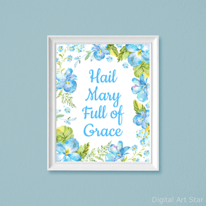 Printable Hail Mary Full of Grace Download