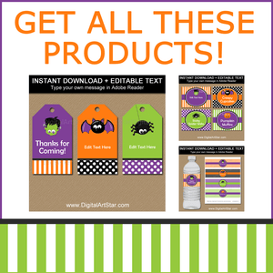 Halloween Themed Party Bundle Cute Halloween Gift Tags
