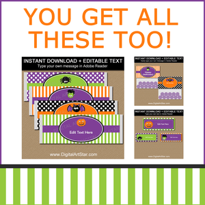 Halloween Themed Party Package Cute Halloween Candy Bar Wrappers