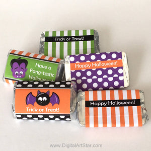 Happy Halloween Chocolate Bar Wrappers for Candy Bags