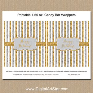 Printable Holiday Party Favors - Chocolate Bar Labels