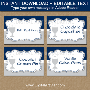 Editable First Communion Candy Buffet Labels