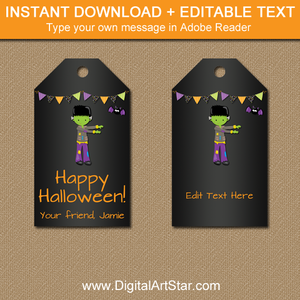 instant download halloween chalkboard tags