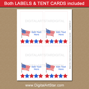 Patriotic Place Cards for 4th of July Party