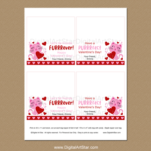 Personalized Valentine Goodie Bag Toppers Printable