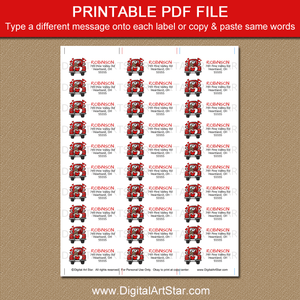 Printable Address Labels Digital Download Gnome Couple Red Truck