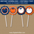 Printable Graduation Cupcake Toppers in Orange and Navy Blue