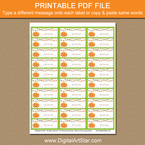 Printable Pumpkin Return Address Labels Template