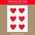 Printable Red and Gold Heart Favor Stickers Template