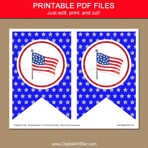 Printable Stars and Stripes Banner for 4th of July Decorations