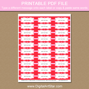 Printable Valentines Day Address Stickers Template Red Pink