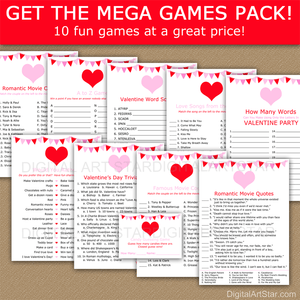 Printable Valentines Party Games Bundle for the Office