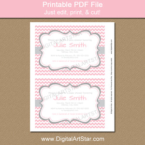 Pink and Gray Baby Shower Invitation Template