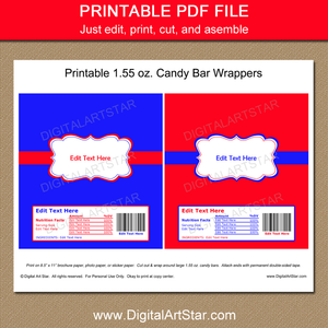 Printable Chocolate Wrappers for Retirement, Baby Shower