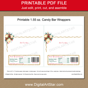 Holiday Candy Bar Wrappers