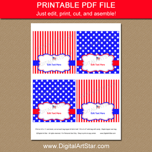 Printable 4th of July Goodie Bag Toppers