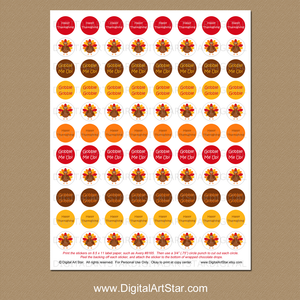 Printable Thanksgiving Candy Stickers