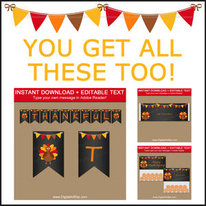 Printable Thanksgiving Party Supplies Package