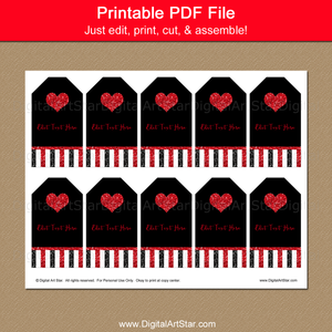 Printable Black and Red Wedding Thank You Tag Template