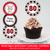Red Black and Silver 80th Birthday Cupcake Toppers Digital with Big 80