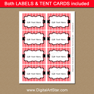 Printable Red and Black Labels