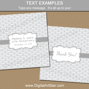 Editable Chocolate Bar Wrappers in Silver Damask